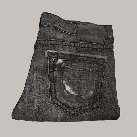 Black Washed Relaxed Jeans (36)